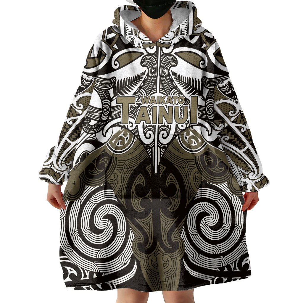 Personalised Maori Waikato Tainui Wearable Blanket Hoodie Silver Fern Kowhaiwhai Art LT01 - Polynesian Pride