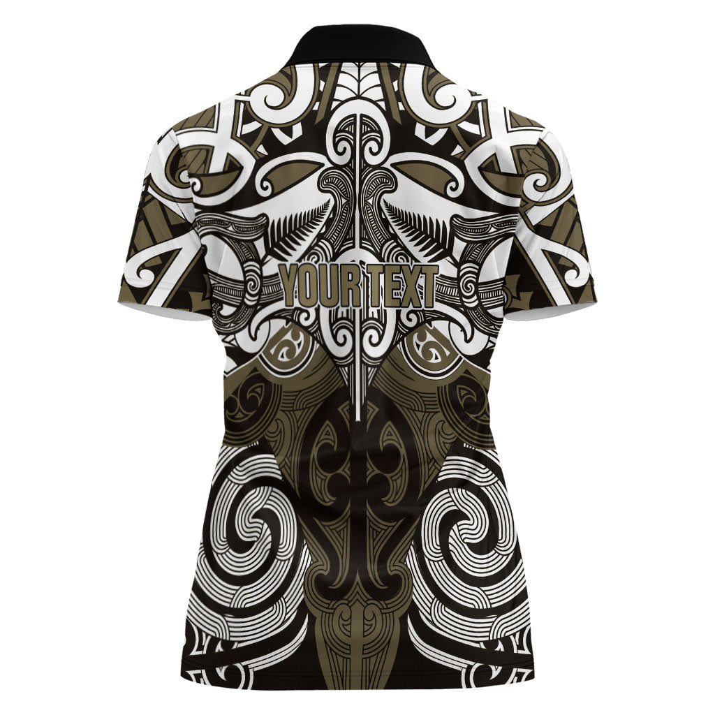Personalised Maori Waikato Tainui Women Polo Shirt Silver Fern Kowhaiwhai Art LT01 - Polynesian Pride
