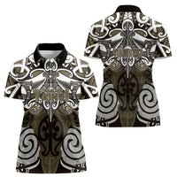 Personalised Maori Waikato Tainui Women Polo Shirt Silver Fern Kowhaiwhai Art LT01 - Polynesian Pride