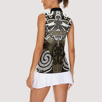 Personalised Maori Waikato Tainui Women Sleeveless Polo Shirt Silver Fern Kowhaiwhai Art LT01 - Polynesian Pride