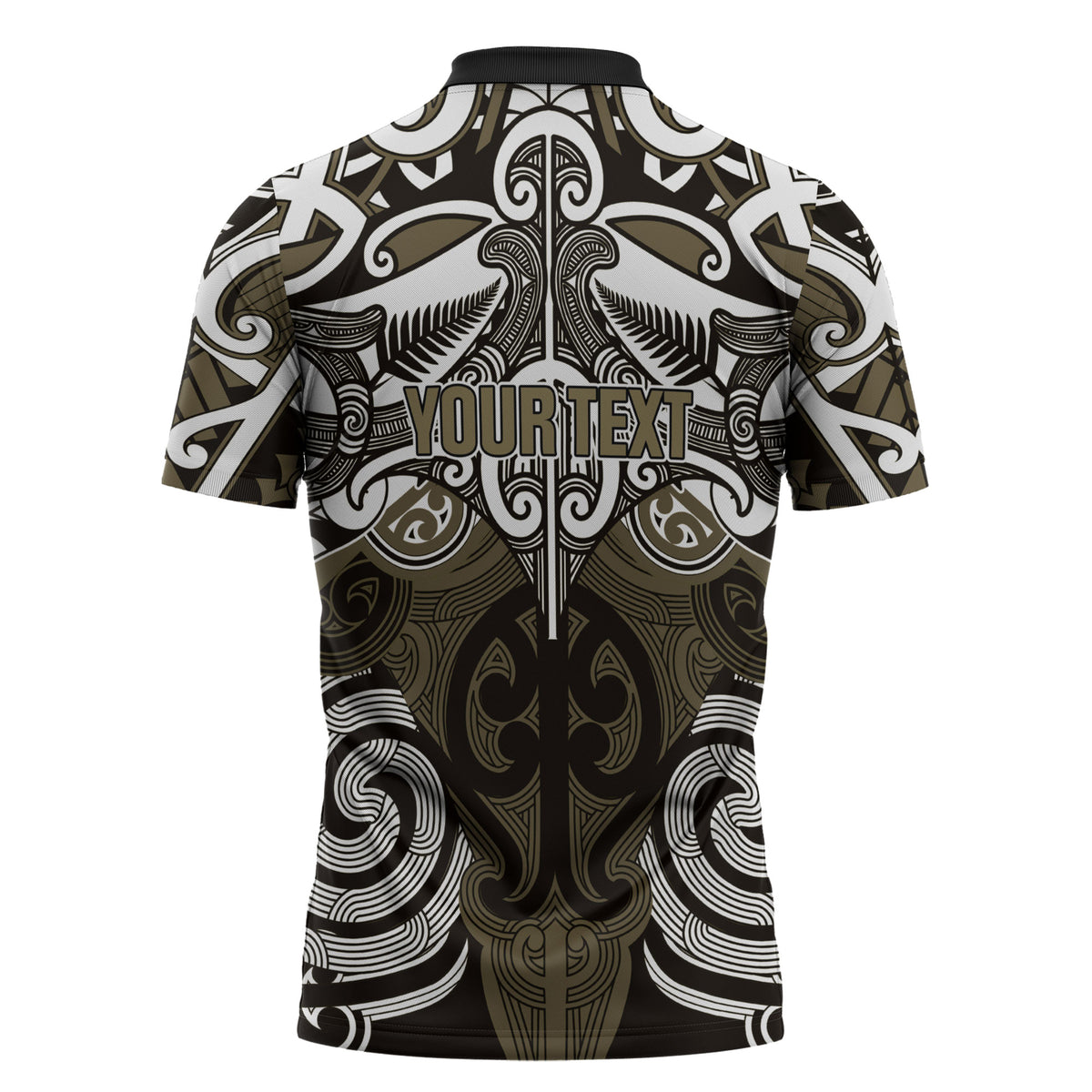 Personalised Maori Waikato Tainui Zipper Polo Shirt Silver Fern Kowhaiwhai Art LT01 - Polynesian Pride