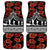 New Zealand ANZAC Day Car Mats Poppy With Polynesian Pattern LT01 Black - Polynesian Pride