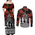 New Zealand ANZAC Day Couples Matching Off Shoulder Maxi Dress and Long Sleeve Button Shirt Poppy With Polynesian Pattern LT01 - Polynesian Pride