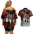 New Zealand ANZAC Day Couples Matching Off Shoulder Short Dress and Hawaiian Shirt Poppy With Polynesian Pattern LT01 - Polynesian Pride