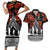 New Zealand ANZAC Day Couples Matching Short Sleeve Bodycon Dress and Hawaiian Shirt Poppy With Polynesian Pattern LT01 Black - Polynesian Pride