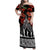 New Zealand ANZAC Day Family Matching Off Shoulder Maxi Dress and Hawaiian Shirt Poppy With Polynesian Pattern LT01 Mom's Dress Black - Polynesian Pride