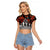 New Zealand ANZAC Day Raglan Cropped T Shirt Poppy With Polynesian Pattern LT01 Female Black - Polynesian Pride