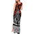 New Zealand ANZAC Day Tank Maxi Dress Poppy With Polynesian Pattern LT01 - Polynesian Pride