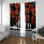 New Zealand ANZAC Day Window Curtain Poppy With Polynesian Pattern LT01 With Grommets Black - Polynesian Pride