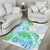 Kia Ora Maori New Zealand Pastel Area Rug Sun Ta Moko Aqua Green Version LT01 - Polynesian Pride