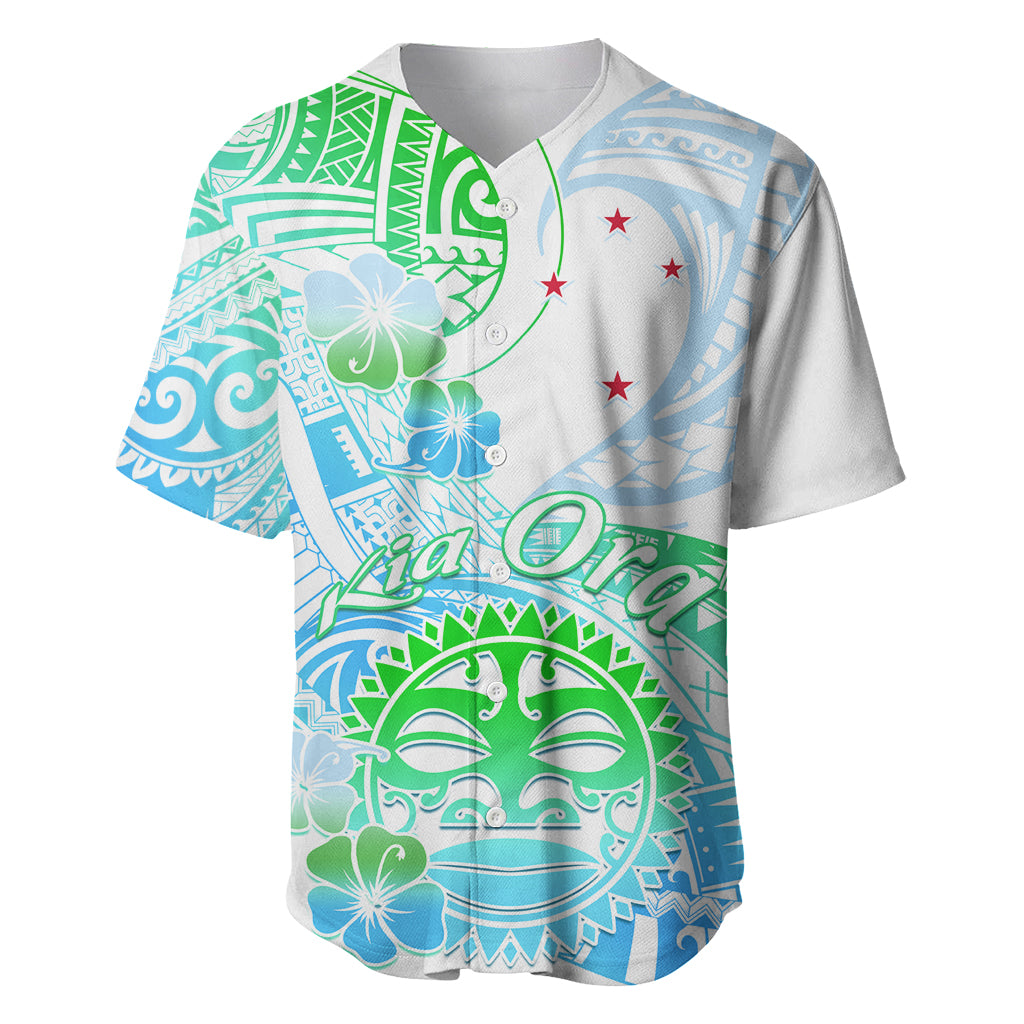 Kia Ora Maori New Zealand Pastel Baseball Jersey Sun Ta Moko Aqua Green Version LT01 Aqua - Polynesian Pride