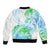 Kia Ora Maori New Zealand Pastel Bomber Jacket Sun Ta Moko Aqua Green Version LT01 - Polynesian Pride