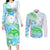 Kia Ora Maori New Zealand Pastel Couples Matching Long Sleeve Bodycon Dress and Long Sleeve Button Shirt Sun Ta Moko Aqua Green Version LT01 Aqua - Polynesian Pride