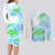 Kia Ora Maori New Zealand Pastel Couples Matching Long Sleeve Bodycon Dress and Long Sleeve Button Shirt Sun Ta Moko Aqua Green Version LT01 - Polynesian Pride