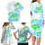 Kia Ora Maori New Zealand Pastel Family Matching Long Sleeve Bodycon Dress and Hawaiian Shirt Sun Ta Moko Aqua Green Version LT01 - Polynesian Pride