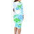 Kia Ora Maori New Zealand Pastel Family Matching Long Sleeve Bodycon Dress and Hawaiian Shirt Sun Ta Moko Aqua Green Version LT01 - Polynesian Pride