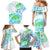 Kia Ora Maori New Zealand Pastel Family Matching Mermaid Dress and Hawaiian Shirt Sun Ta Moko Aqua Green Version LT01 - Polynesian Pride