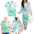 Kia Ora Maori New Zealand Pastel Family Matching Off Shoulder Long Sleeve Dress and Hawaiian Shirt Sun Ta Moko Aqua Green Version LT01 - Polynesian Pride