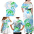 Kia Ora Maori New Zealand Pastel Family Matching Off Shoulder Maxi Dress and Hawaiian Shirt Sun Ta Moko Aqua Green Version LT01 - Polynesian Pride