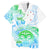 Kia Ora Maori New Zealand Pastel Family Matching Off Shoulder Maxi Dress and Hawaiian Shirt Sun Ta Moko Aqua Green Version LT01 Dad's Shirt - Short Sleeve Aqua - Polynesian Pride