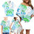 Kia Ora Maori New Zealand Pastel Family Matching Off Shoulder Short Dress and Hawaiian Shirt Sun Ta Moko Aqua Green Version LT01 - Polynesian Pride