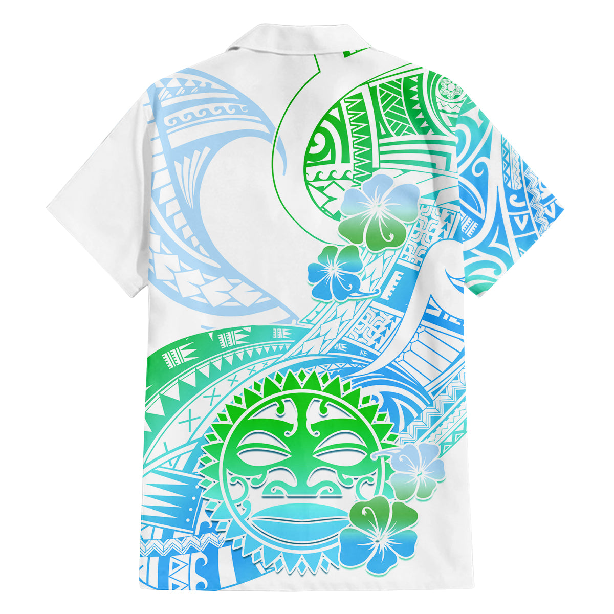 Kia Ora Maori New Zealand Pastel Family Matching Puletasi Dress and Hawaiian Shirt Sun Ta Moko Aqua Green Version LT01 - Polynesian Pride