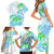 Kia Ora Maori New Zealand Pastel Family Matching Short Sleeve Bodycon Dress and Hawaiian Shirt Sun Ta Moko Aqua Green Version LT01 - Polynesian Pride