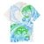 Kia Ora Maori New Zealand Pastel Family Matching Short Sleeve Bodycon Dress and Hawaiian Shirt Sun Ta Moko Aqua Green Version LT01 - Polynesian Pride