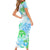 Kia Ora Maori New Zealand Pastel Family Matching Short Sleeve Bodycon Dress and Hawaiian Shirt Sun Ta Moko Aqua Green Version LT01 - Polynesian Pride