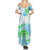 Kia Ora Maori New Zealand Pastel Family Matching Summer Maxi Dress and Hawaiian Shirt Sun Ta Moko Aqua Green Version LT01 - Polynesian Pride