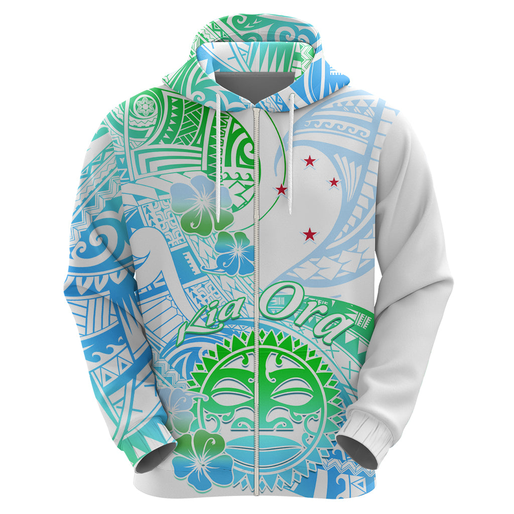 Kia Ora Maori New Zealand Pastel Hoodie Sun Ta Moko Aqua Green Version LT01 - Polynesian Pride