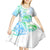 Kia Ora Maori New Zealand Pastel Kid Short Sleeve Dress Sun Ta Moko Aqua Green Version LT01 - Polynesian Pride