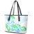 Kia Ora Maori New Zealand Pastel Leather Tote Bag Sun Ta Moko Aqua Green Version LT01 - Polynesian Pride