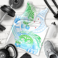 Kia Ora Maori New Zealand Pastel Men Tank Top Sun Ta Moko Aqua Green Version LT01 - Polynesian Pride
