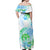 Kia Ora Maori New Zealand Pastel Off Shoulder Maxi Dress Sun Ta Moko Aqua Green Version LT01 - Polynesian Pride