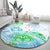 Kia Ora Maori New Zealand Pastel Round Carpet Sun Ta Moko Aqua Green Version LT01 - Polynesian Pride