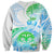 Kia Ora Maori New Zealand Pastel Sweatshirt Sun Ta Moko Aqua Green Version LT01 - Polynesian Pride