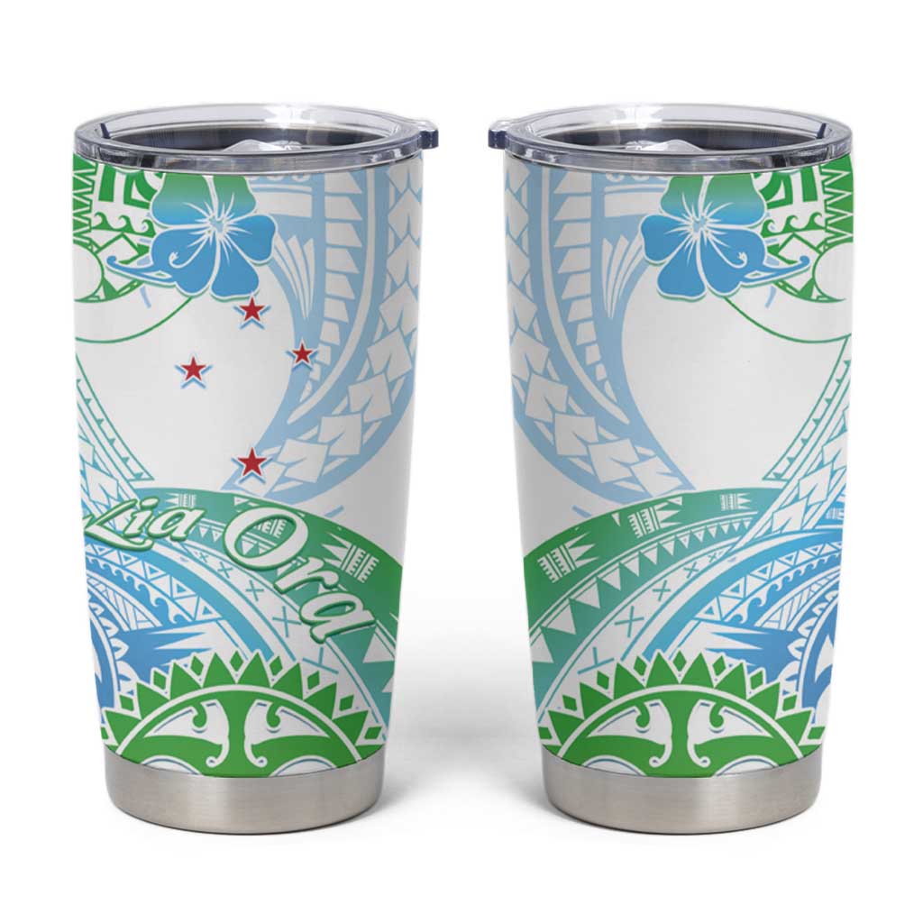 Kia Ora Maori New Zealand Pastel Tumbler Cup Sun Ta Moko Aqua Green Version LT01 Aqua - Polynesian Pride