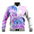 Kia Ora Maori New Zealand Pastel Baseball Jacket Sun Ta Moko Lilac Version LT01 Unisex Purple - Polynesian Pride