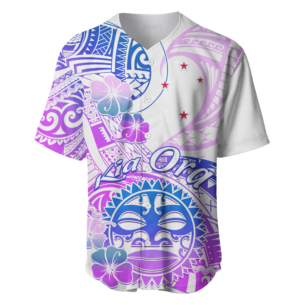 Kia Ora Maori New Zealand Pastel Baseball Jersey Sun Ta Moko Lilac Version LT01 Purple - Polynesian Pride