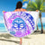 Kia Ora Maori New Zealand Pastel Beach Blanket Sun Ta Moko Lilac Version LT01 - Polynesian Pride