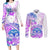 Kia Ora Maori New Zealand Pastel Couples Matching Long Sleeve Bodycon Dress and Long Sleeve Button Shirt Sun Ta Moko Lilac Version LT01 Purple - Polynesian Pride