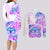 Kia Ora Maori New Zealand Pastel Couples Matching Long Sleeve Bodycon Dress and Long Sleeve Button Shirt Sun Ta Moko Lilac Version LT01 - Polynesian Pride