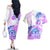 Kia Ora Maori New Zealand Pastel Couples Matching Off The Shoulder Long Sleeve Dress and Hawaiian Shirt Sun Ta Moko Lilac Version LT01 - Polynesian Pride