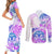 Kia Ora Maori New Zealand Pastel Couples Matching Short Sleeve Bodycon Dress and Long Sleeve Button Shirt Sun Ta Moko Lilac Version LT01 - Polynesian Pride