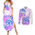 Kia Ora Maori New Zealand Pastel Couples Matching Summer Maxi Dress and Long Sleeve Button Shirt Sun Ta Moko Lilac Version LT01 Purple - Polynesian Pride