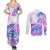 Kia Ora Maori New Zealand Pastel Couples Matching Summer Maxi Dress and Long Sleeve Button Shirt Sun Ta Moko Lilac Version LT01 - Polynesian Pride