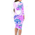 Kia Ora Maori New Zealand Pastel Family Matching Long Sleeve Bodycon Dress and Hawaiian Shirt Sun Ta Moko Lilac Version LT01 - Polynesian Pride