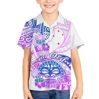 Kia Ora Maori New Zealand Pastel Family Matching Tank Maxi Dress and Hawaiian Shirt Sun Ta Moko Lilac Version LT01 Son's Shirt Purple - Polynesian Pride