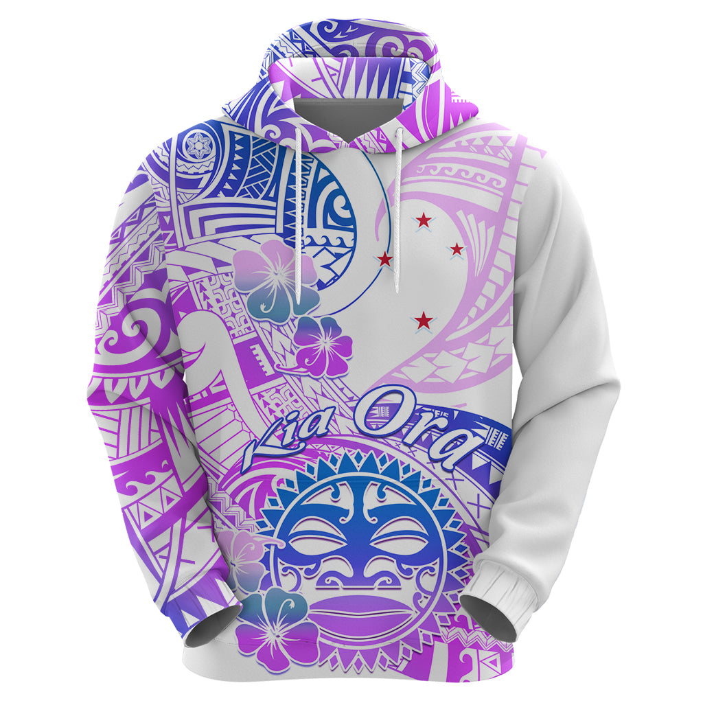 Kia Ora Maori New Zealand Pastel Hoodie Sun Ta Moko Lilac Version LT01 - Polynesian Pride